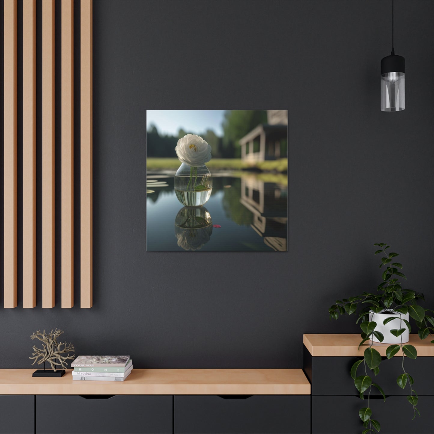 Canvas Gallery Wraps White Peony glass vase 1