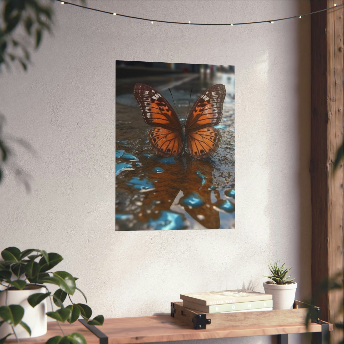Premium Matte Vertical Posters Water Butterfly Street 2