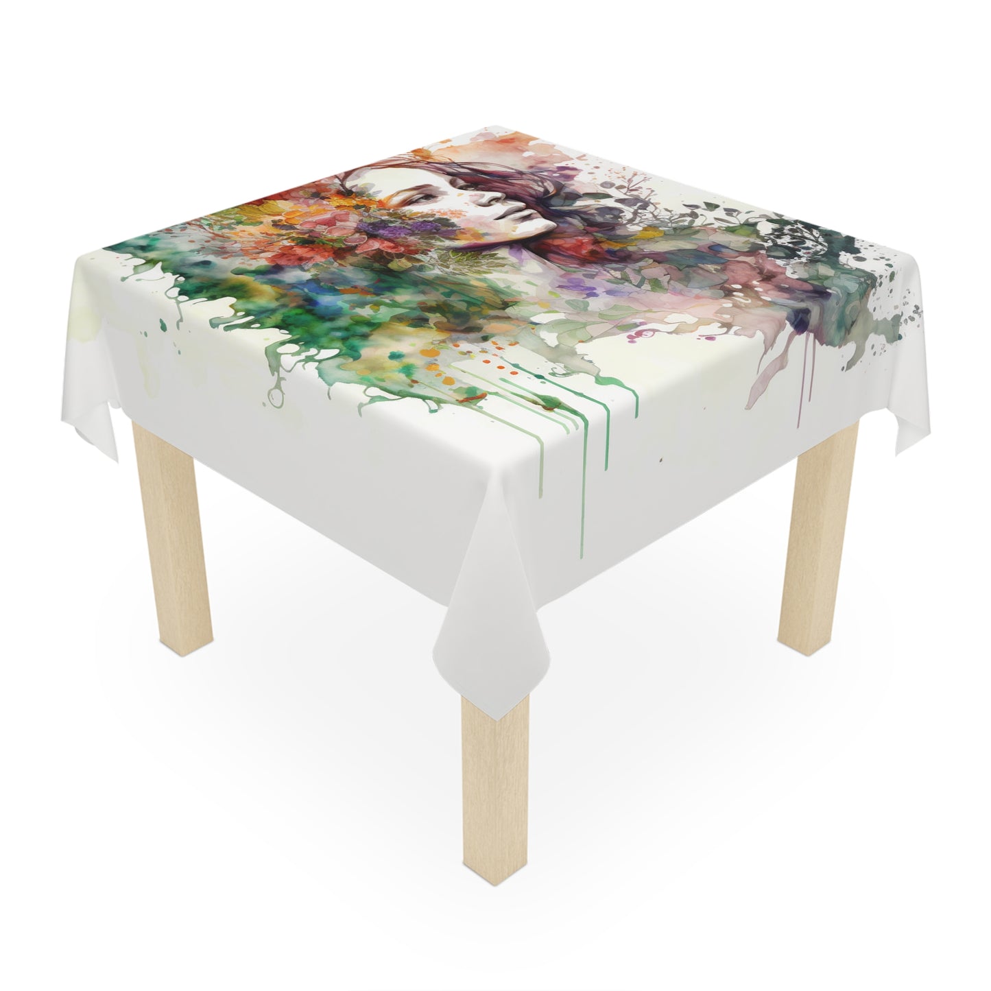 Tablecloth Mother Nature Bright Spring Colors Realistic Watercolor 3