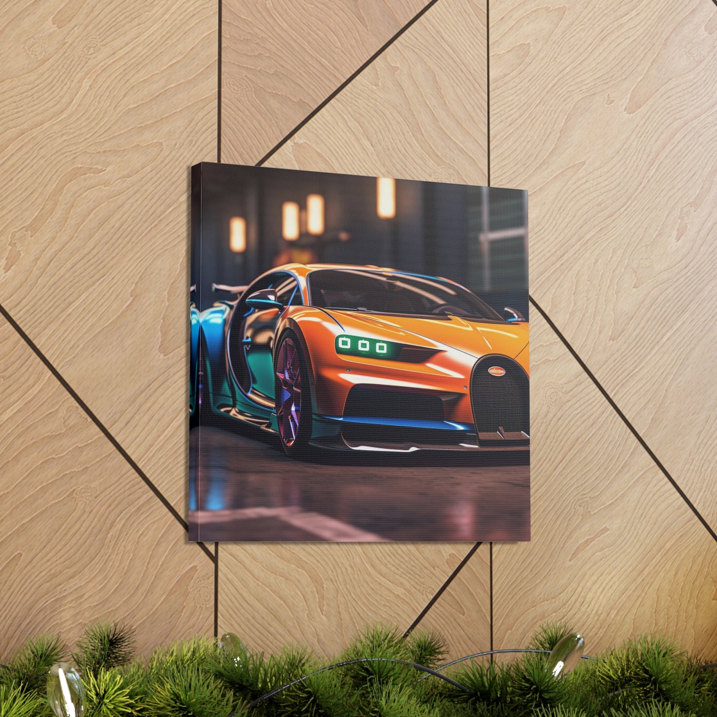 Canvas Gallery Wraps Hyper Bugatti Neon Chiron 1