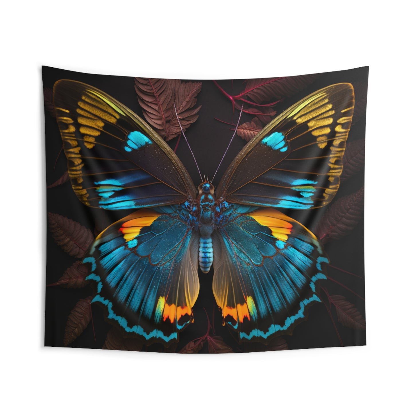 Indoor Wall Tapestries Neon Butterfly Flair 1