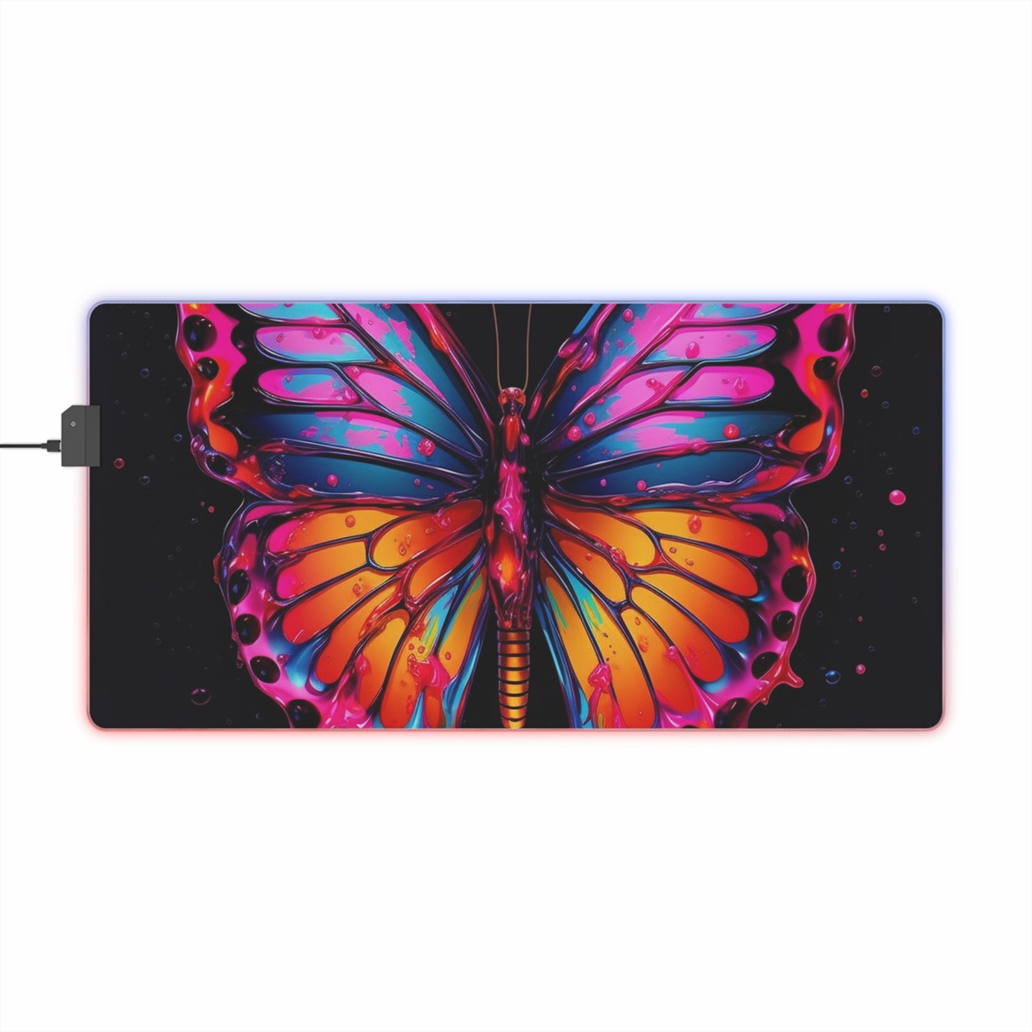 LED Gaming Mouse Pad Pink Butterfly Flair 1