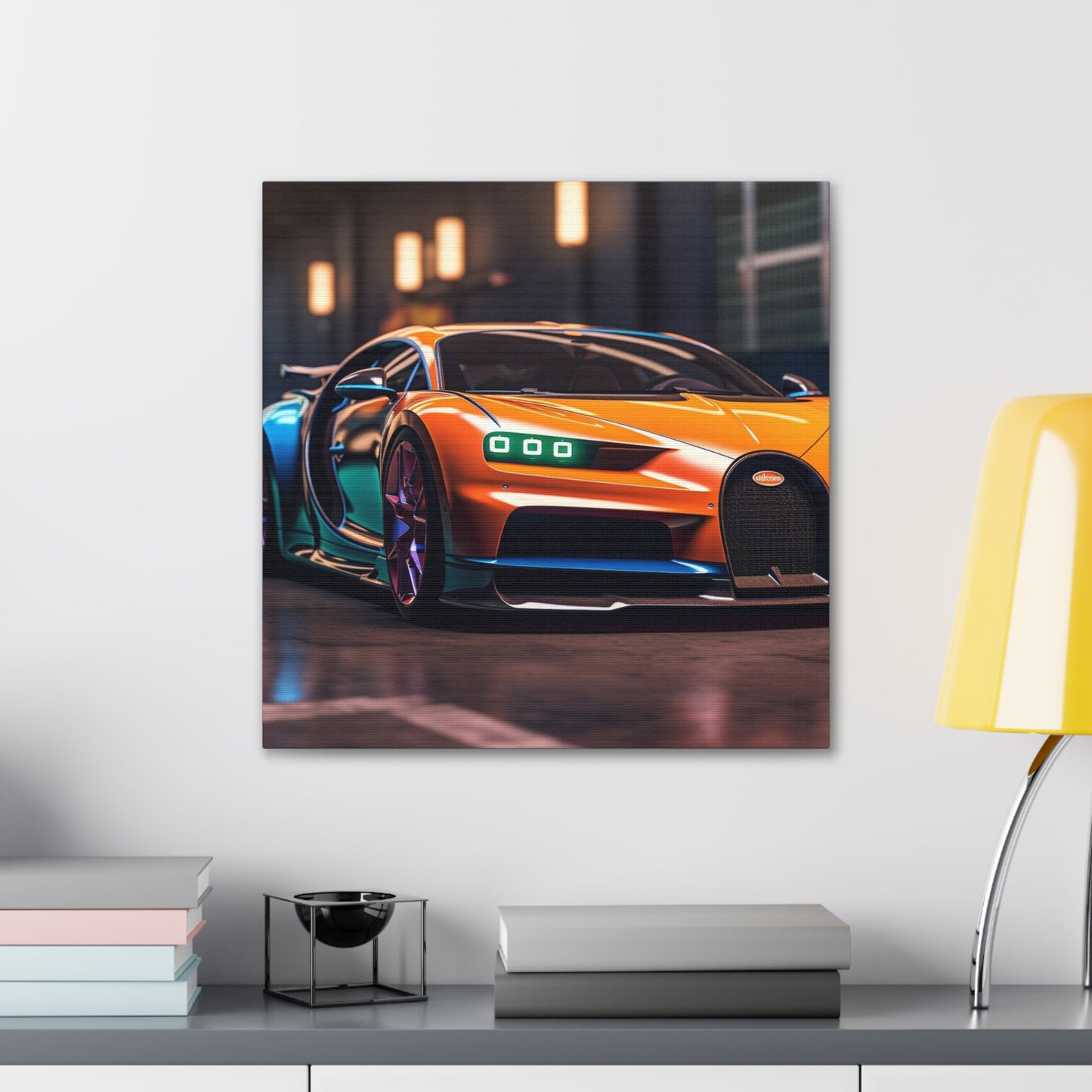 Canvas Gallery Wraps Hyper Bugatti Neon Chiron 1