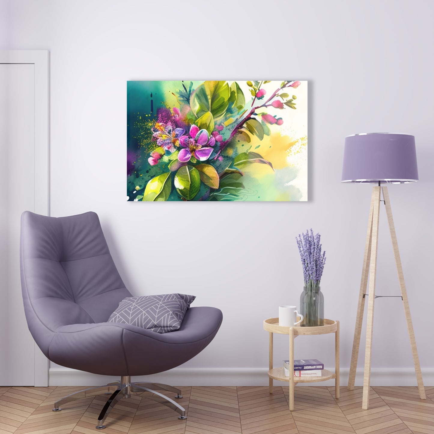 Acrylic Prints Mother Nature Bright Spring Colors Realistic Watercolor 1