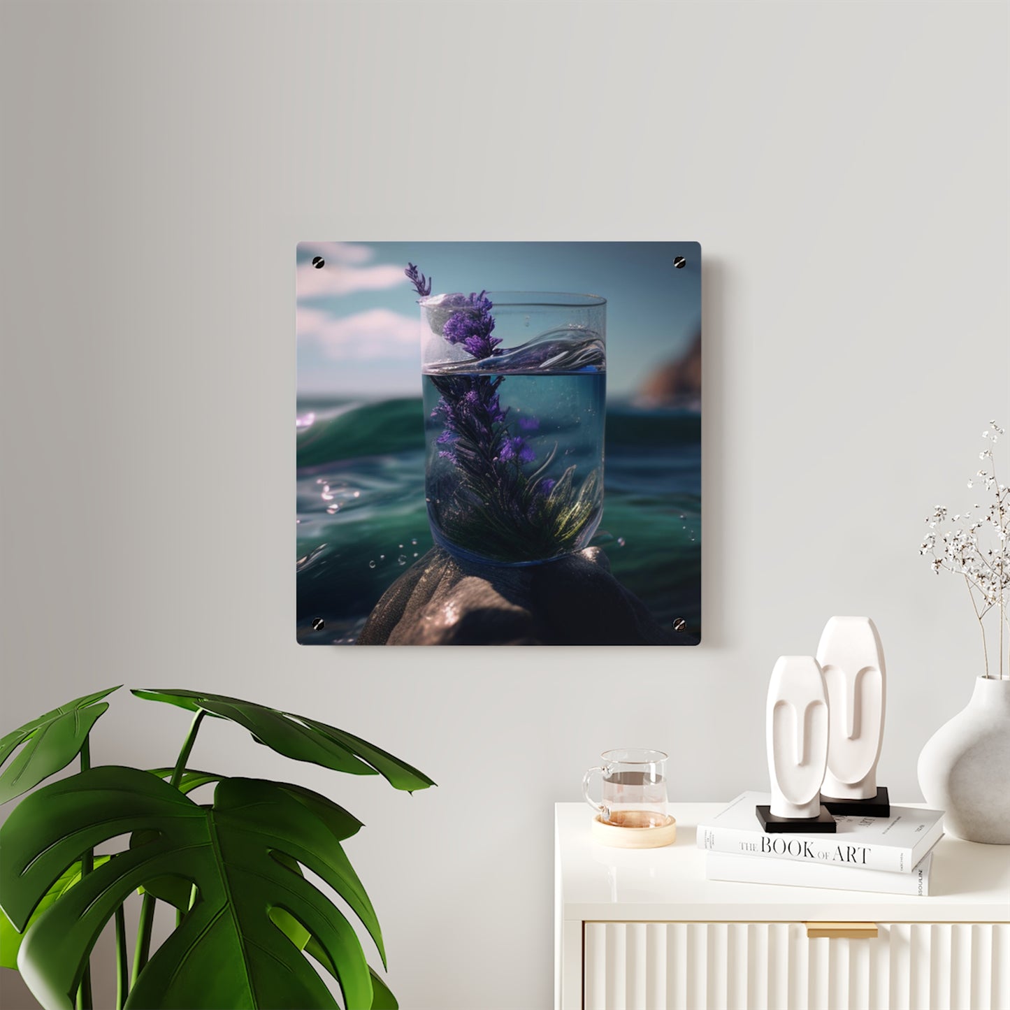 Acrylic Wall Art Panels Lavender in a vase 2