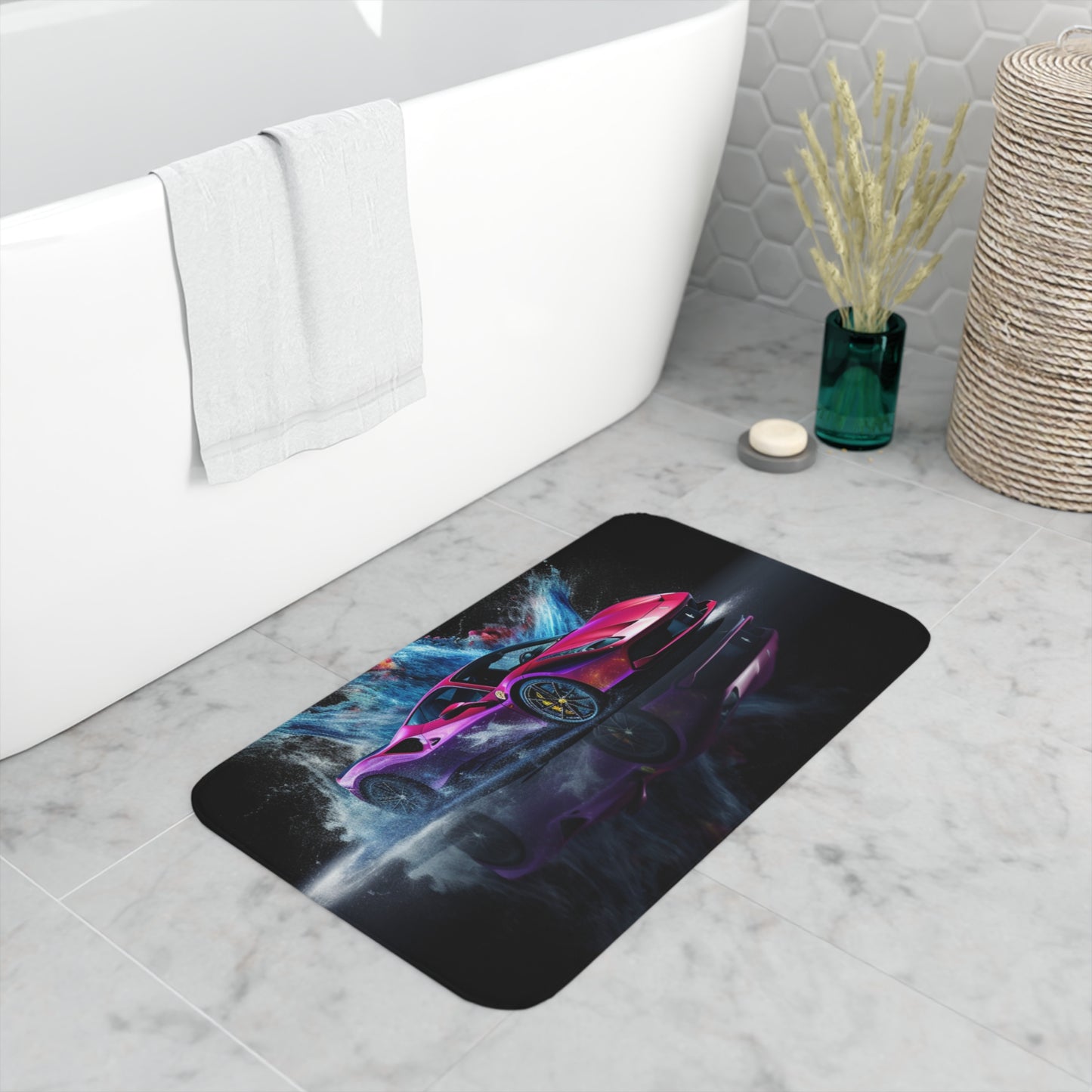 Memory Foam Bath Mat Ferrari Water Splash 4