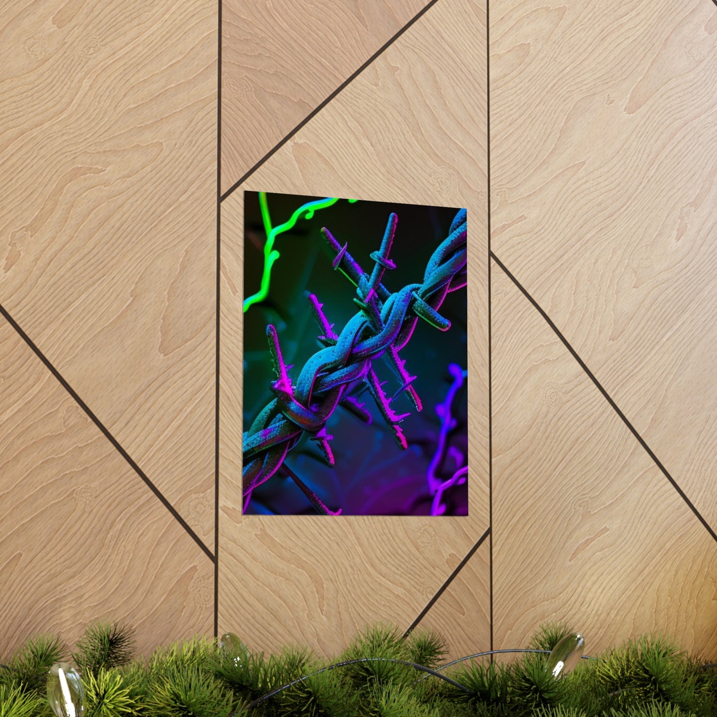 Premium Matte Vertical Posters Macro Neon Barbs 4