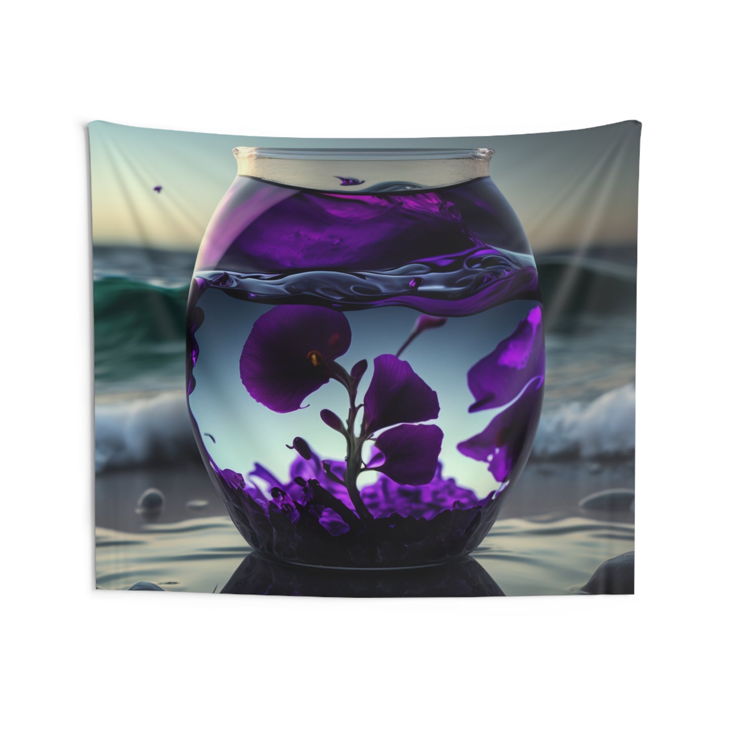 Indoor Wall Tapestries Purple Sweet pea in a vase 4