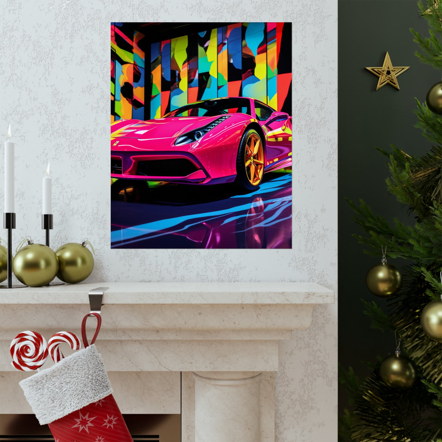 Premium Matte Vertical Posters Ferrari Flair Macro 1