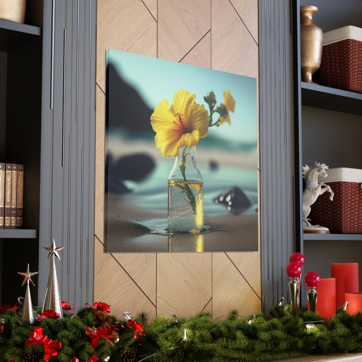 Canvas Gallery Wraps Yellow Hibiscus glass 3
