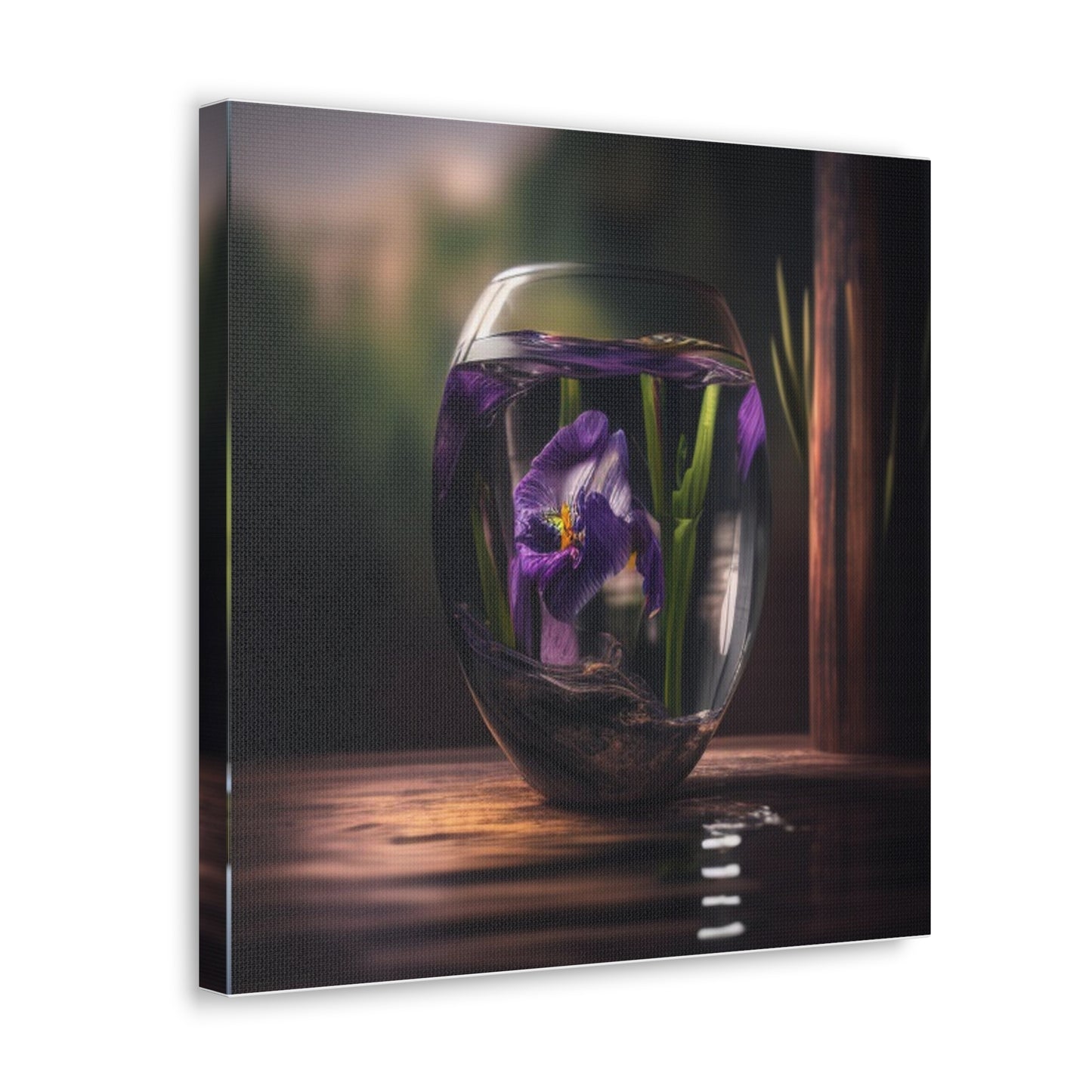 Canvas Gallery Wraps Purple Iris in a vase 4