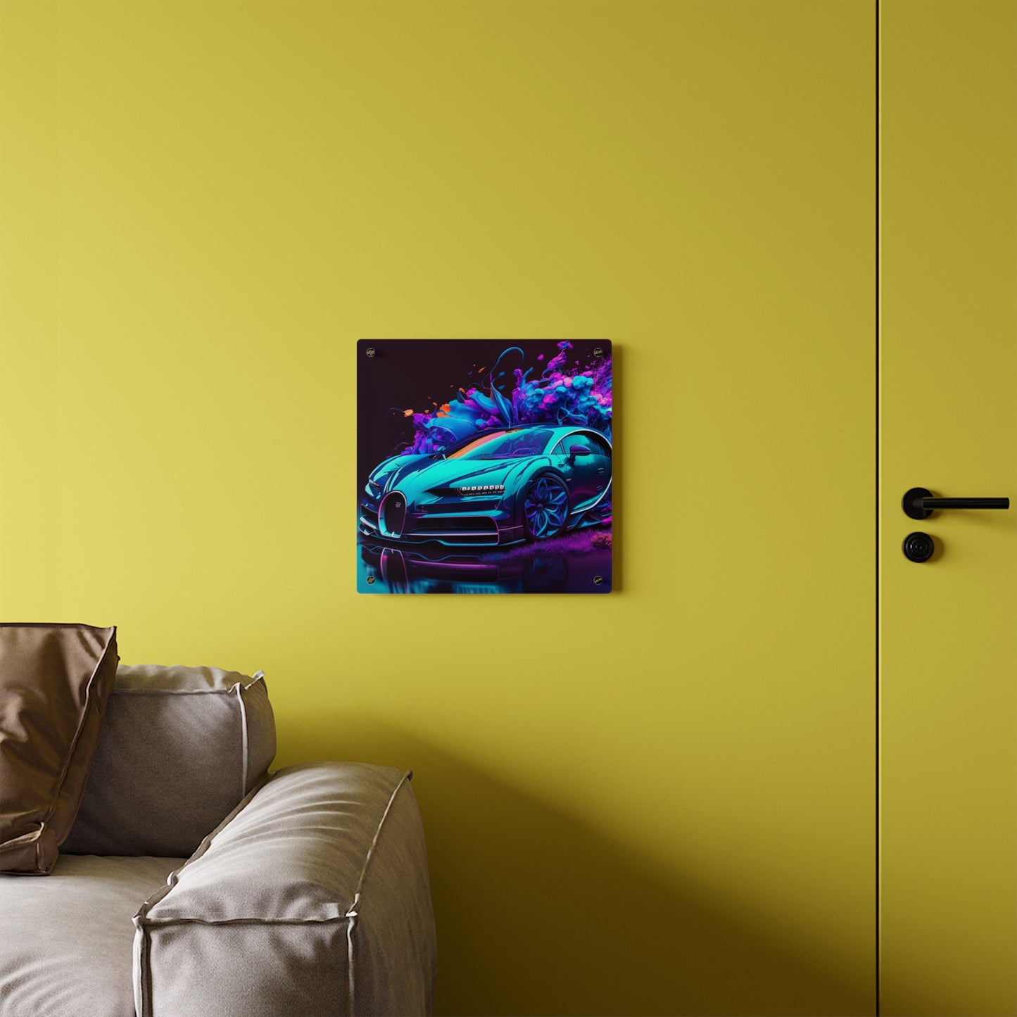 Acrylic Wall Art Panels Bugatti Neon Chiron 3