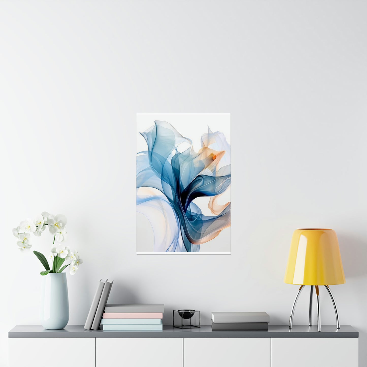 Premium Matte Vertical Posters Blue Tluip Abstract 3