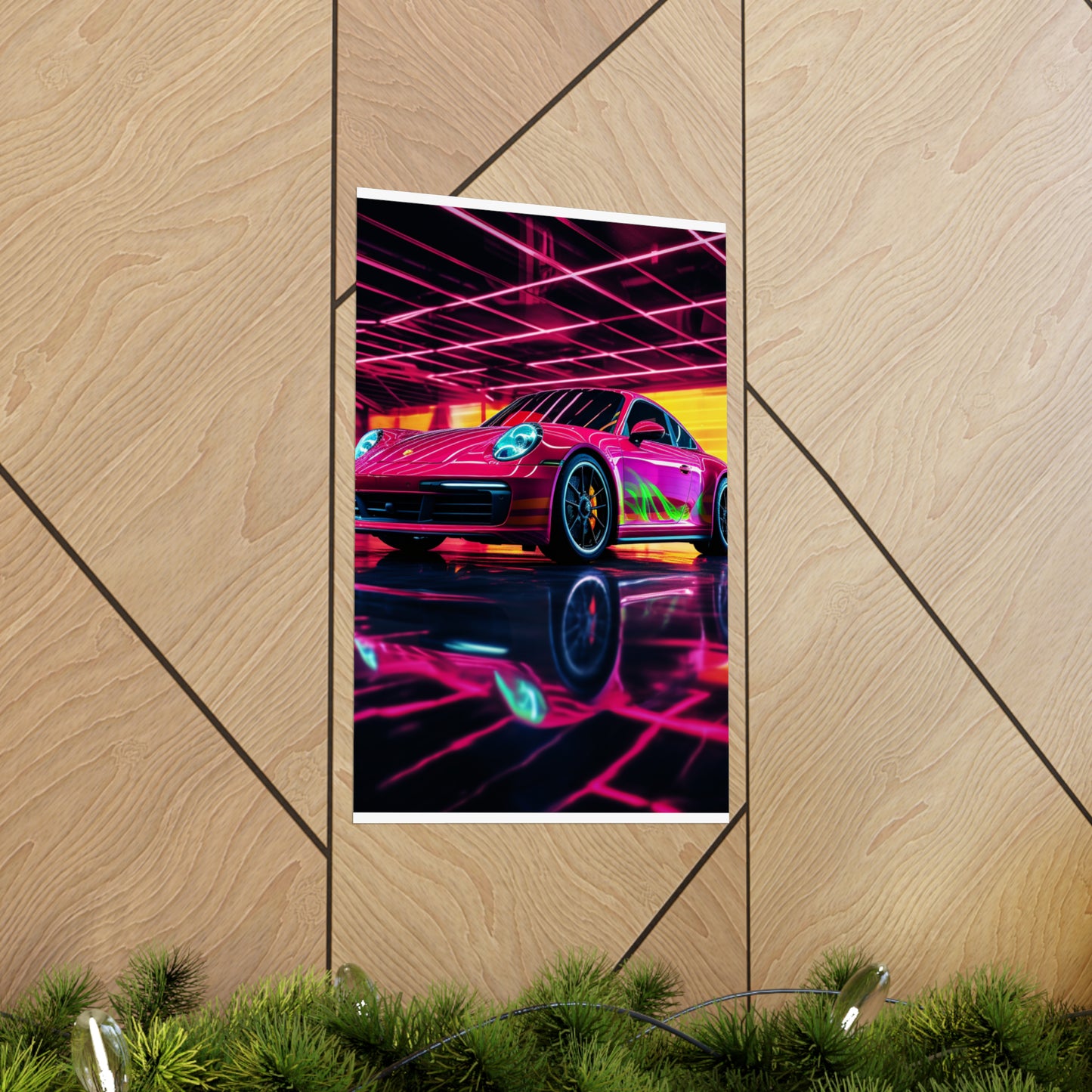 Premium Matte Vertical Posters Macro Porsche 3