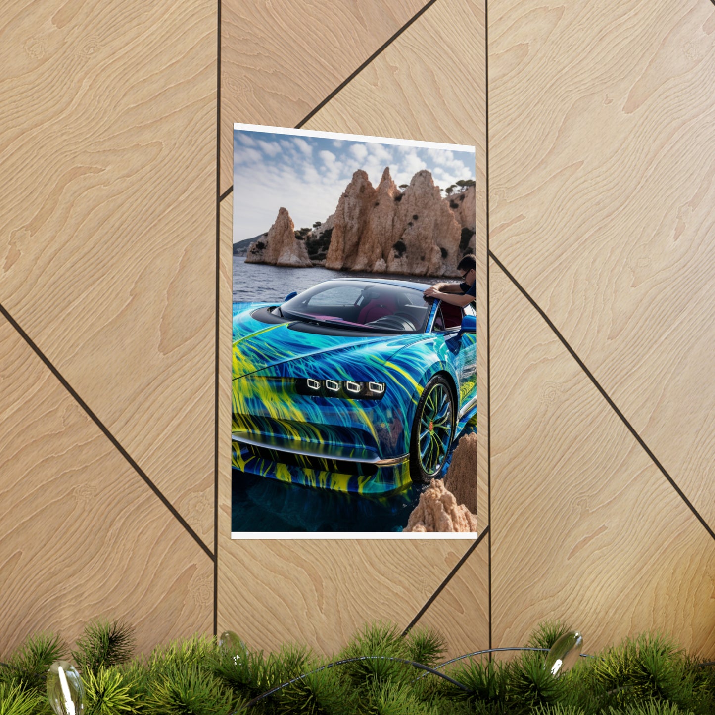 Premium Matte Vertical Posters Bugatti Water 1