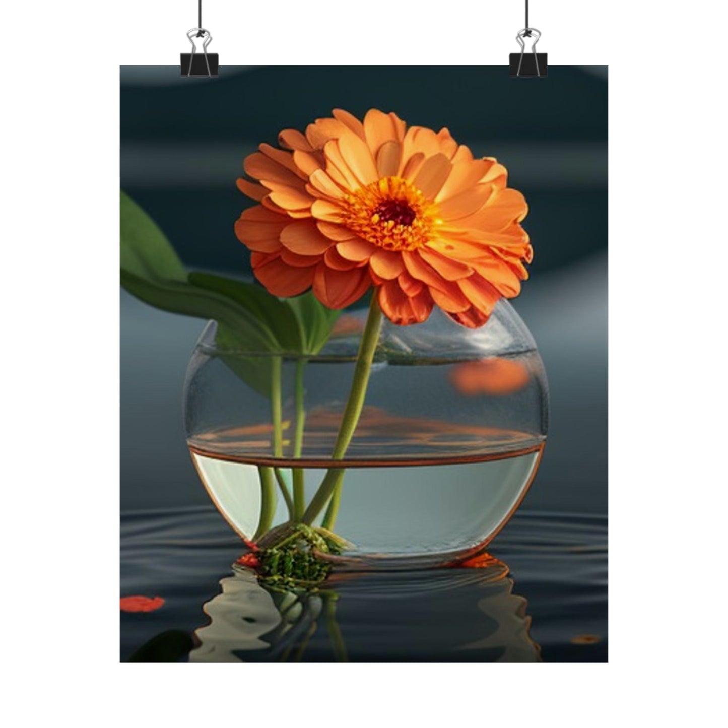 Premium Matte Vertical Posters Orange Zinnia 2