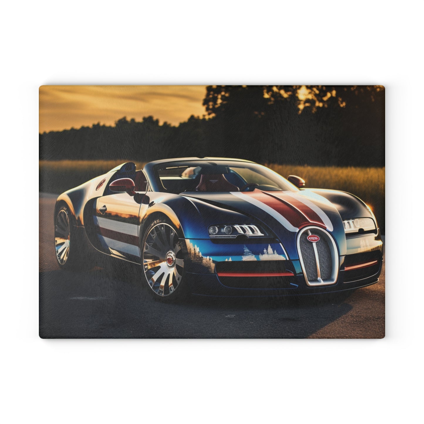 Glass Cutting Board Bugatti Flag American 3