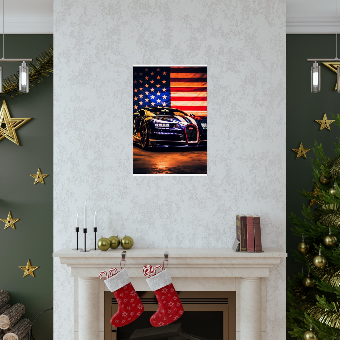 Premium Matte Vertical Posters Macro Bugatti American Flag 4