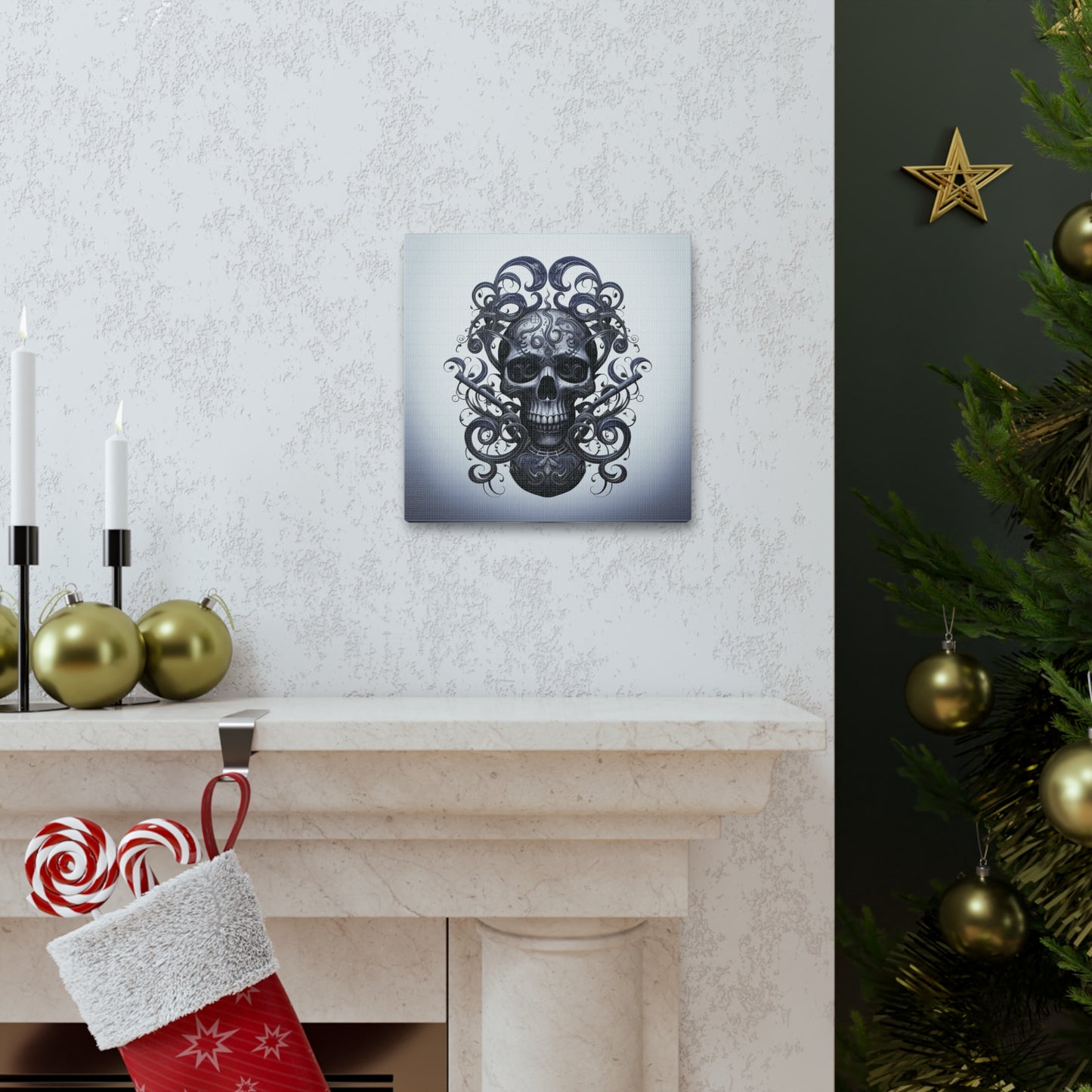 Canvas Gallery Wraps Skull Treble Clef 1