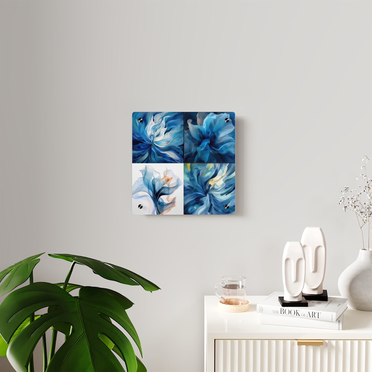 Acrylic Wall Art Panels Blue Tluip Abstract 5