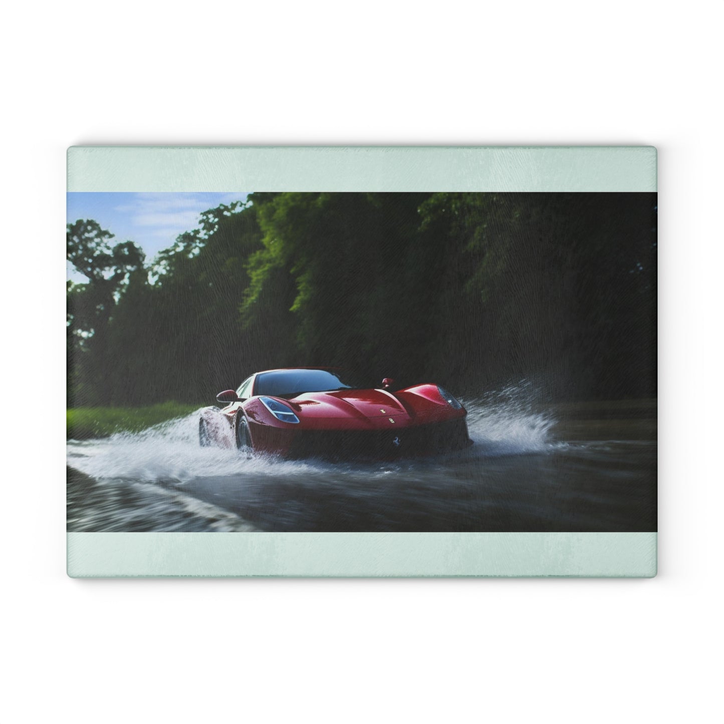 Glass Cutting Board Water Ferrari Splash 1