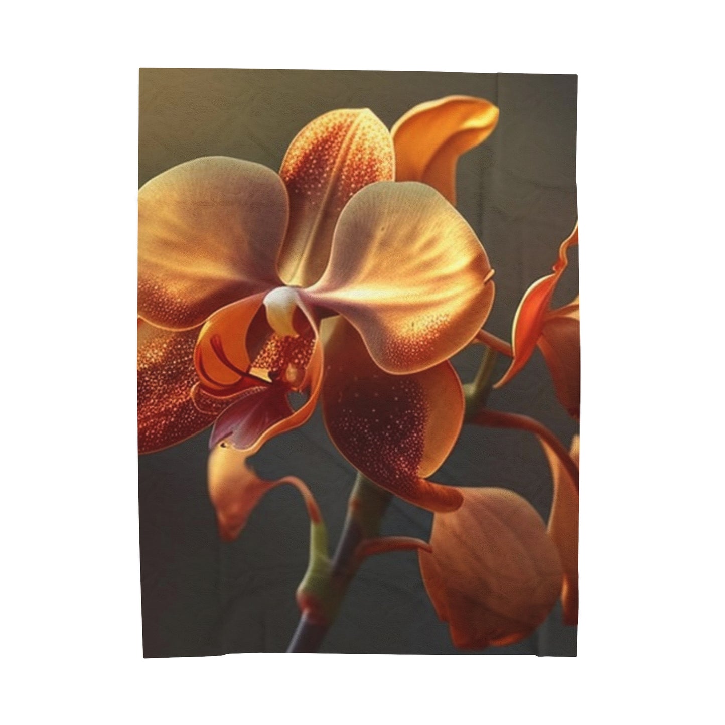 Velveteen Plush Blanket Orange Orchid 1