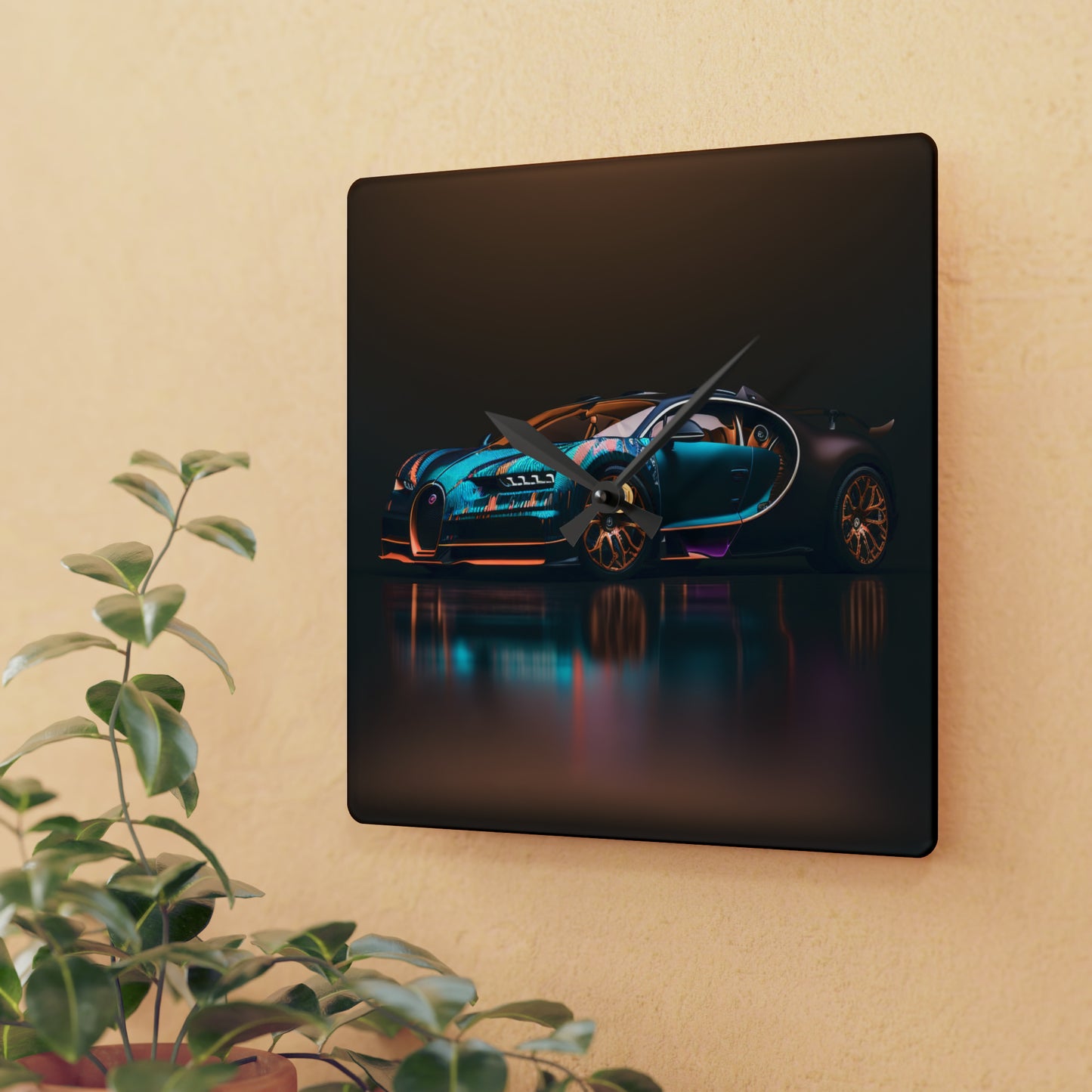 Acrylic Wall Clock Bugatti Blue 2