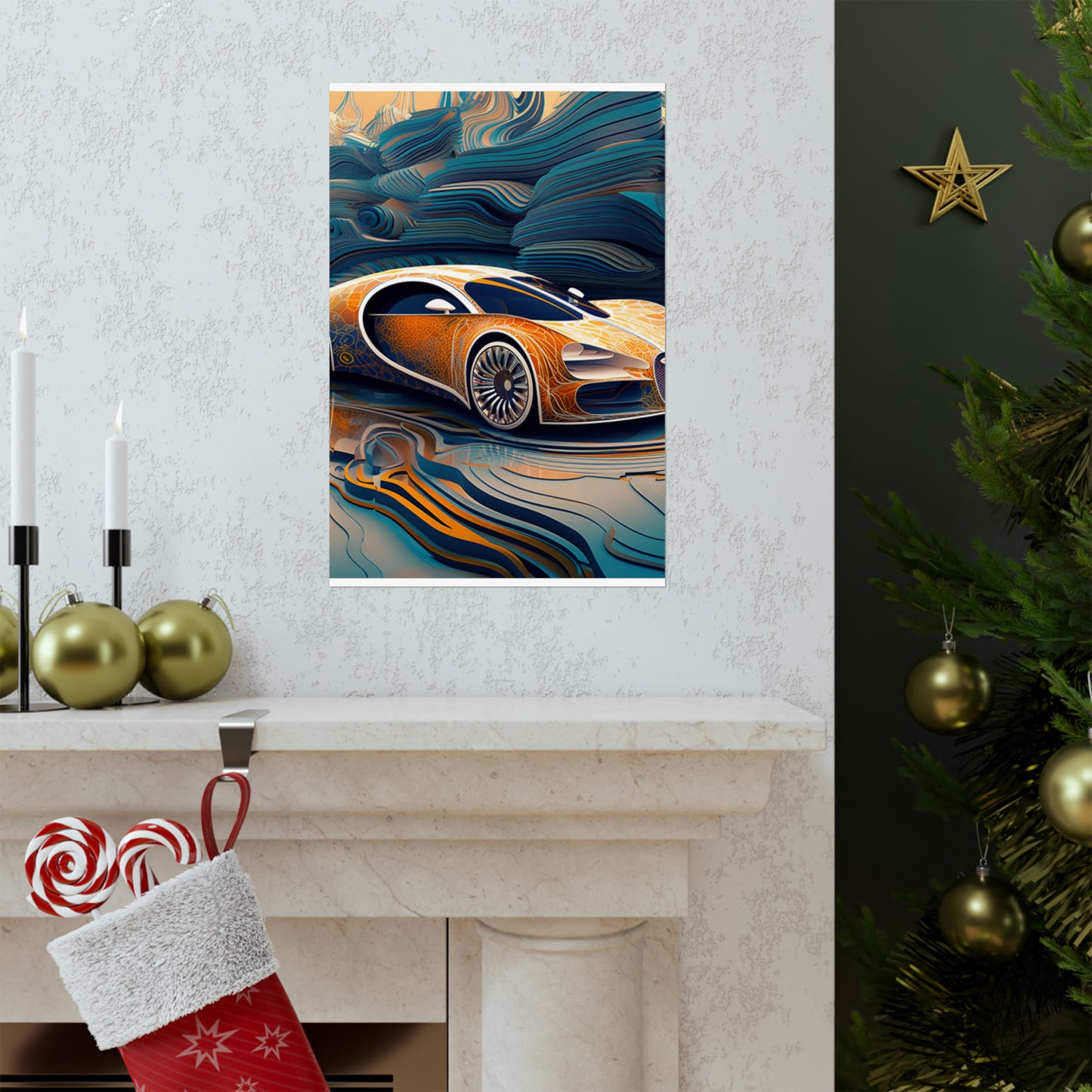 Premium Matte Vertical Posters Bugatti Abstract Flair 1