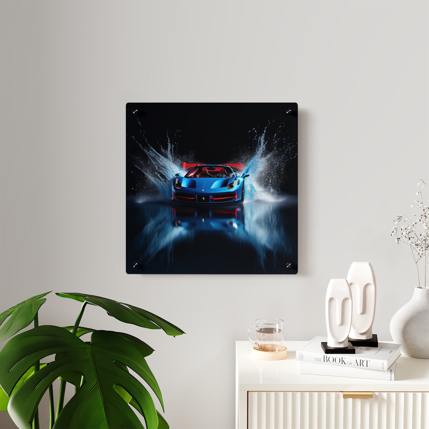 Acrylic Wall Art Panels Ferrari Water Splash 1