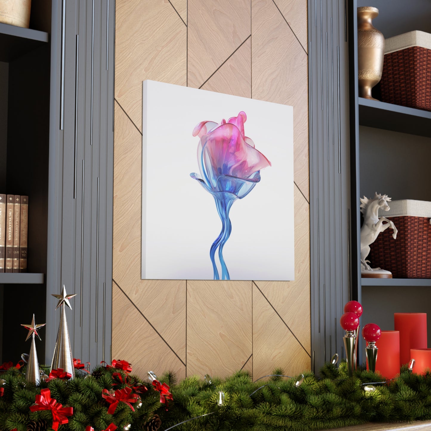 Canvas Gallery Wraps Pink & Blue Tulip Rose 4