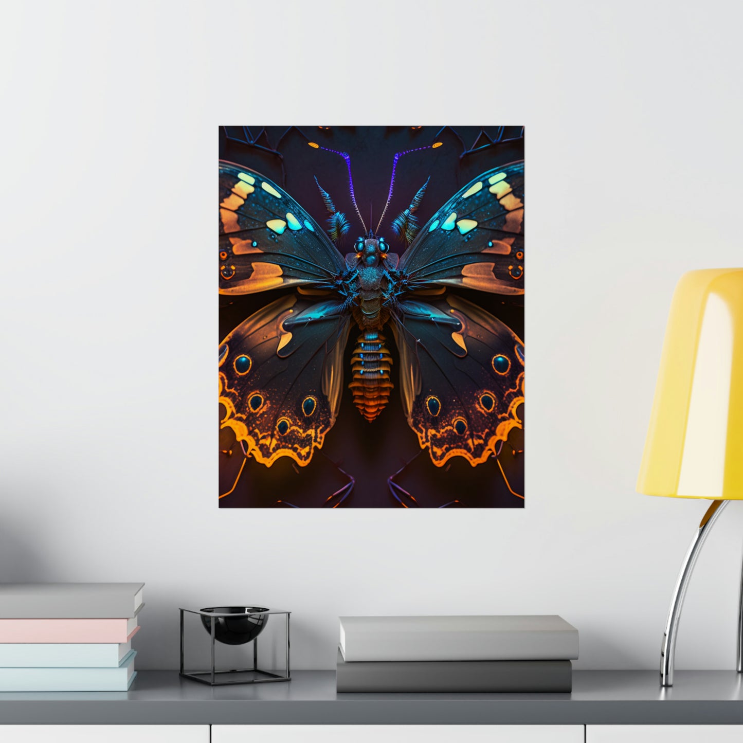 Premium Matte Vertical Posters Neon Hue Butterfly 2