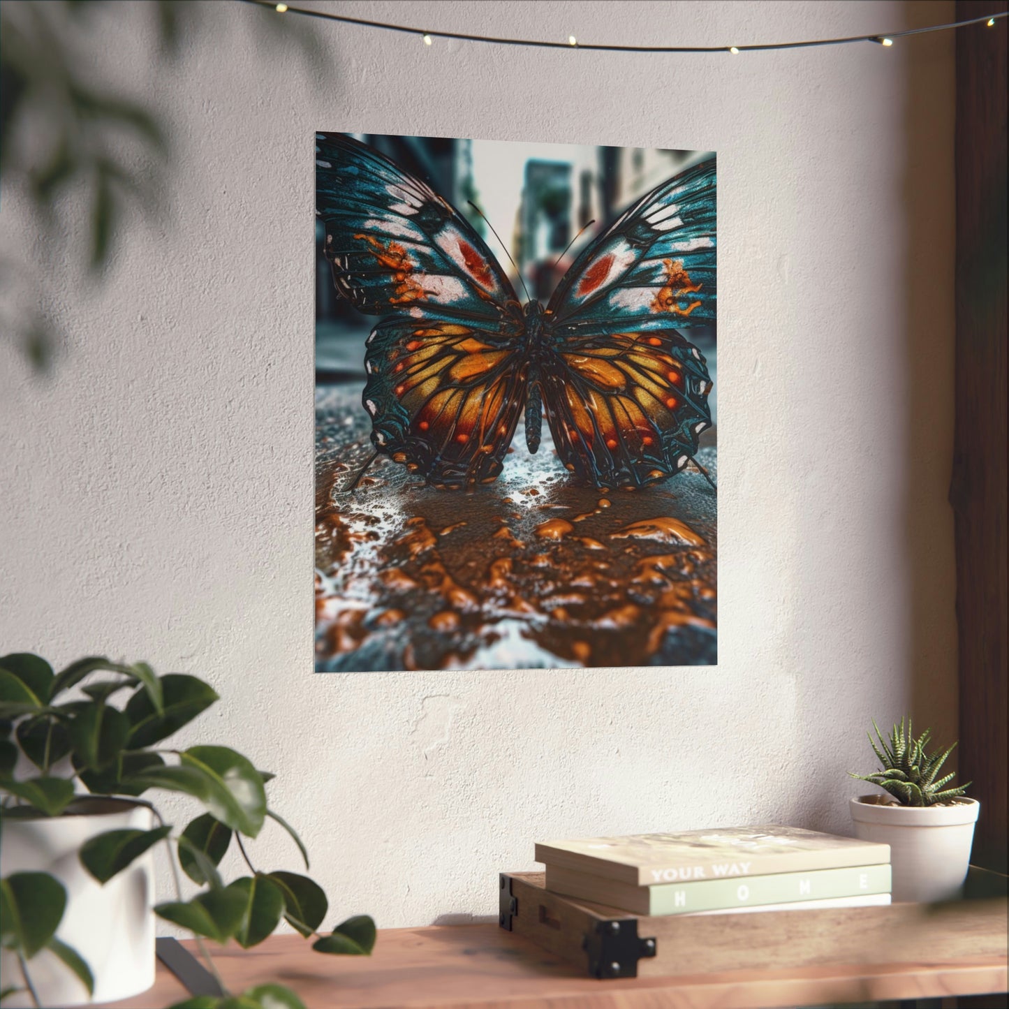 Premium Matte Vertical Posters Water Butterfly Street 3