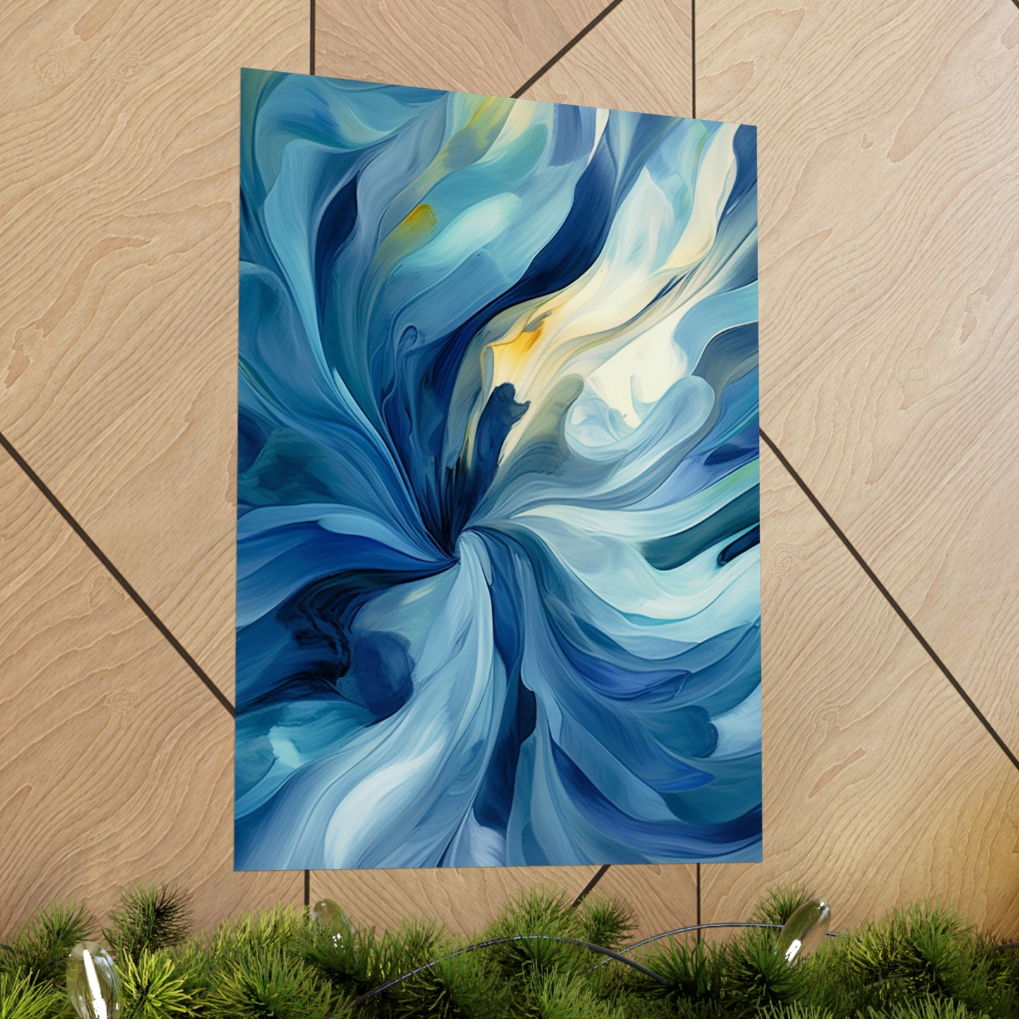 Premium Matte Vertical Posters Blue Tluip Abstract 4