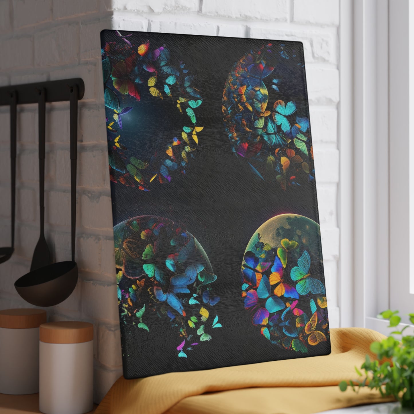 Glass Cutting Board Moon Butterfly 5