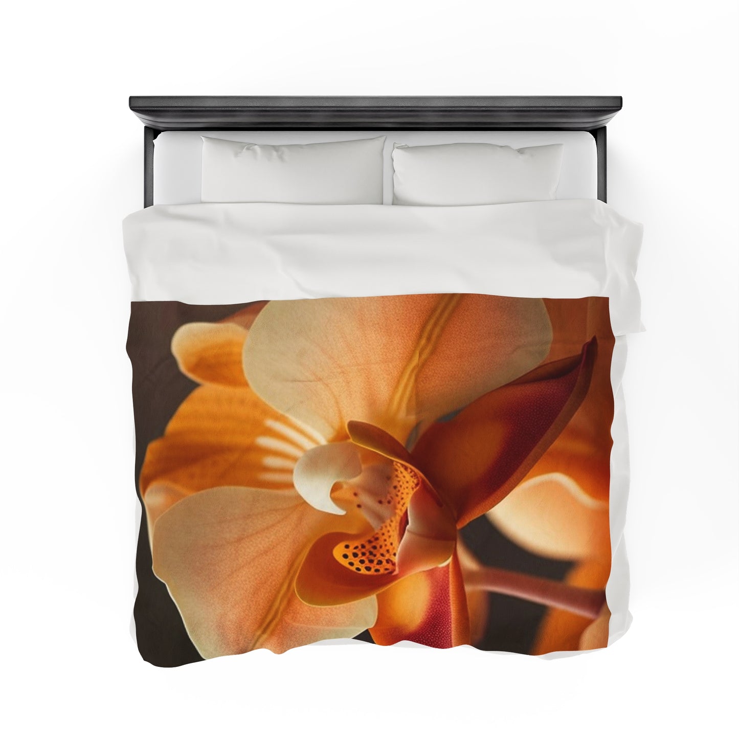 Velveteen Plush Blanket Orange Orchid 3