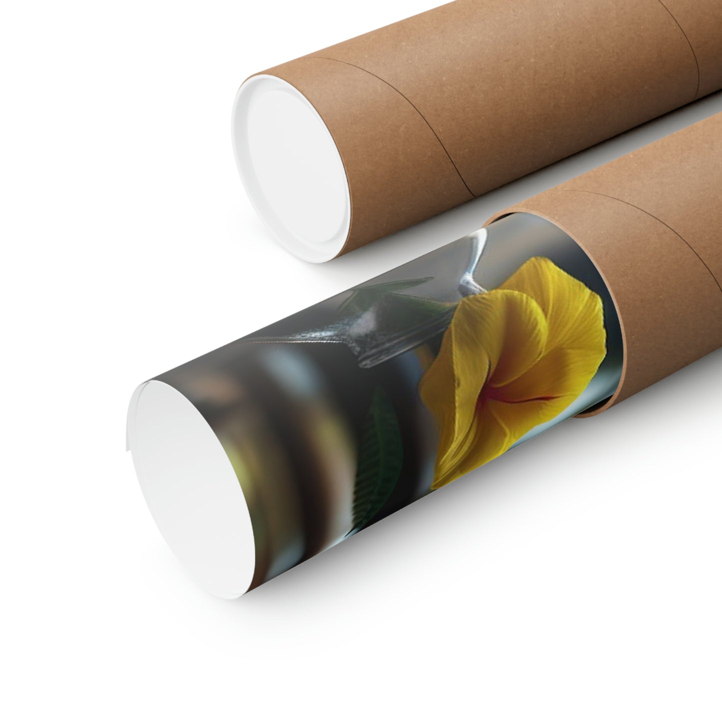 Premium Matte Vertical Posters Yellow Hibiscus Wood 3