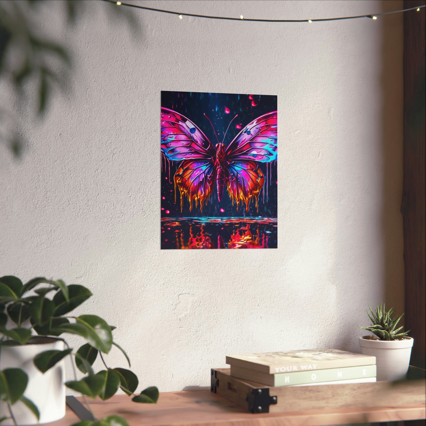 Premium Matte Vertical Posters Pink Butterfly Flair 2