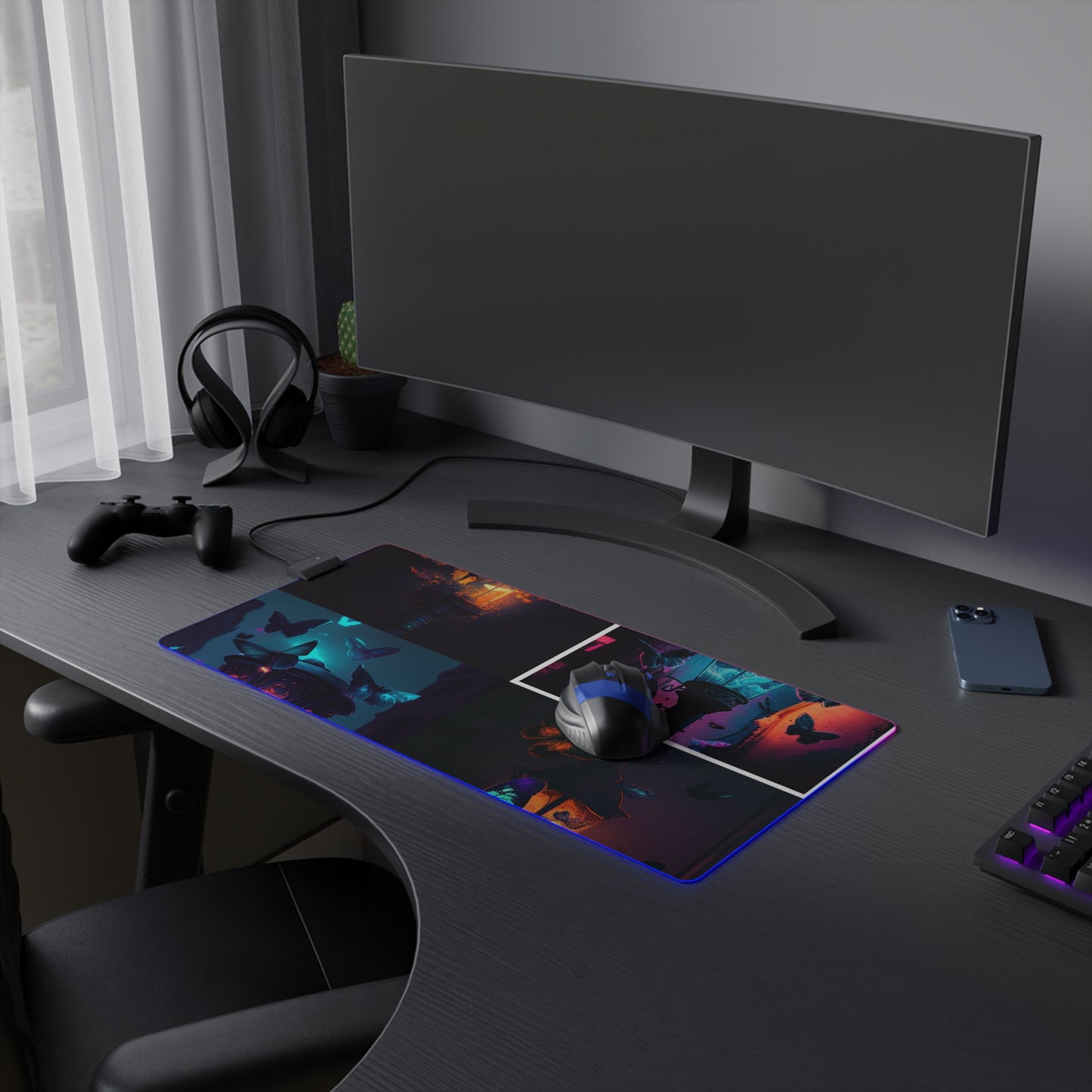 LED Gaming Mouse Pad Street Light Butterfly 5