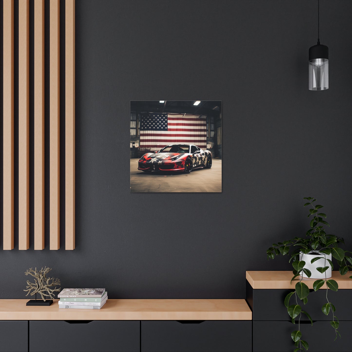 Canvas Gallery Wraps American Flag Farrari 1