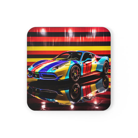 Corkwood Coaster Set Hyper Colorfull Ferrari 2