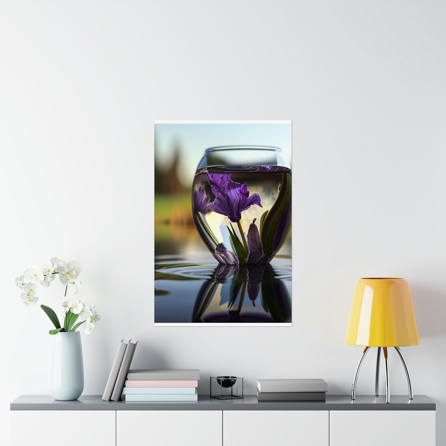 Premium Matte Vertical Posters Purple Iris in a vase 3