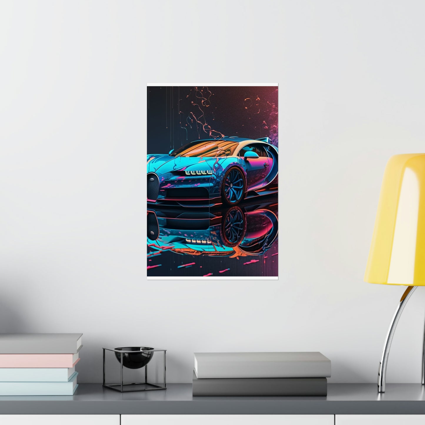 Premium Matte Vertical Posters Bugatti Neon Chiron 4