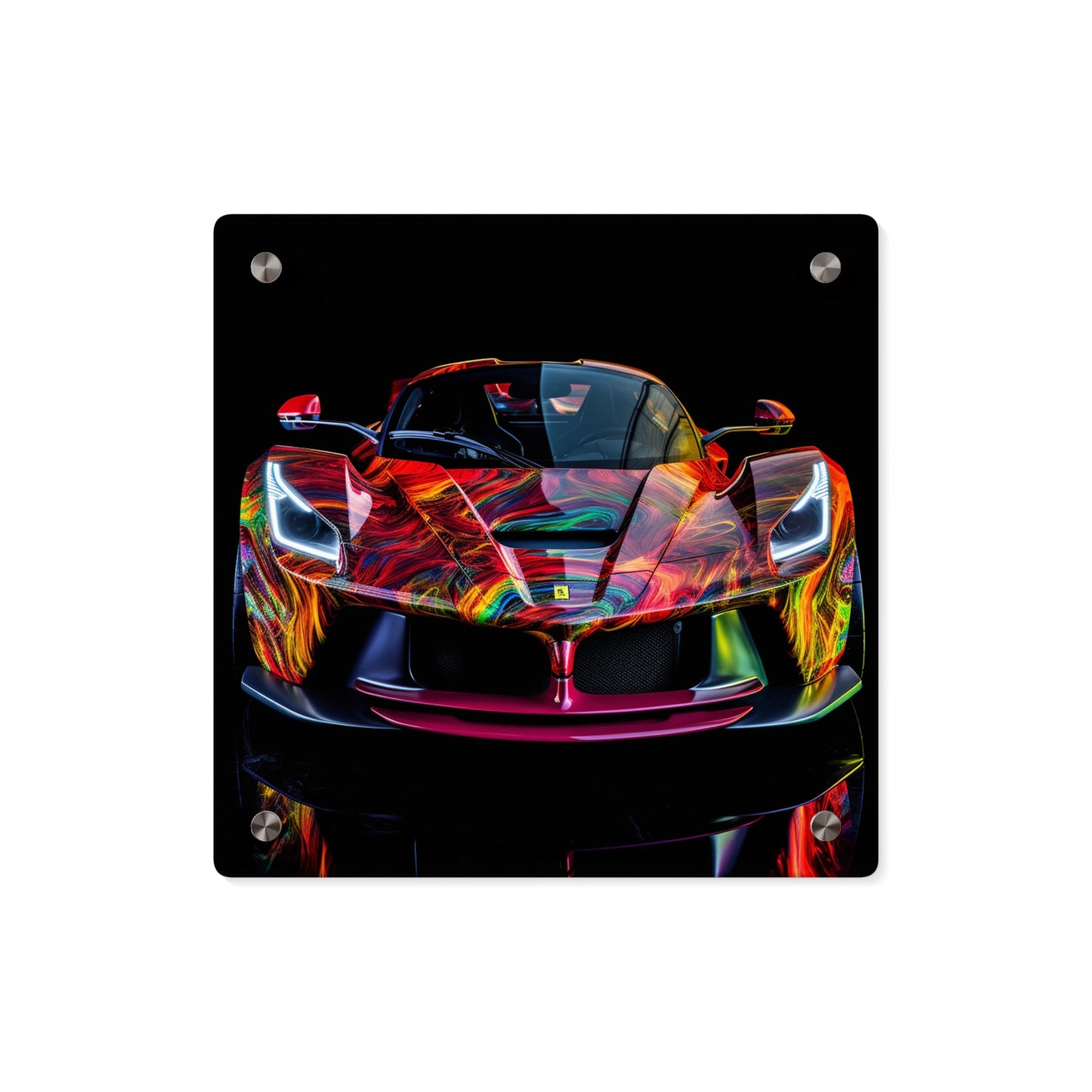 Acrylic Wall Art Panels Ferrari Neon 3