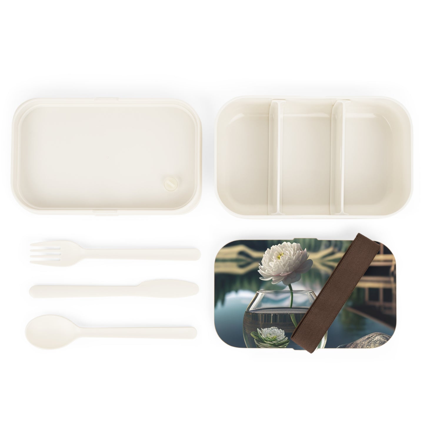 Bento Lunch Box White Peony glass vase 2