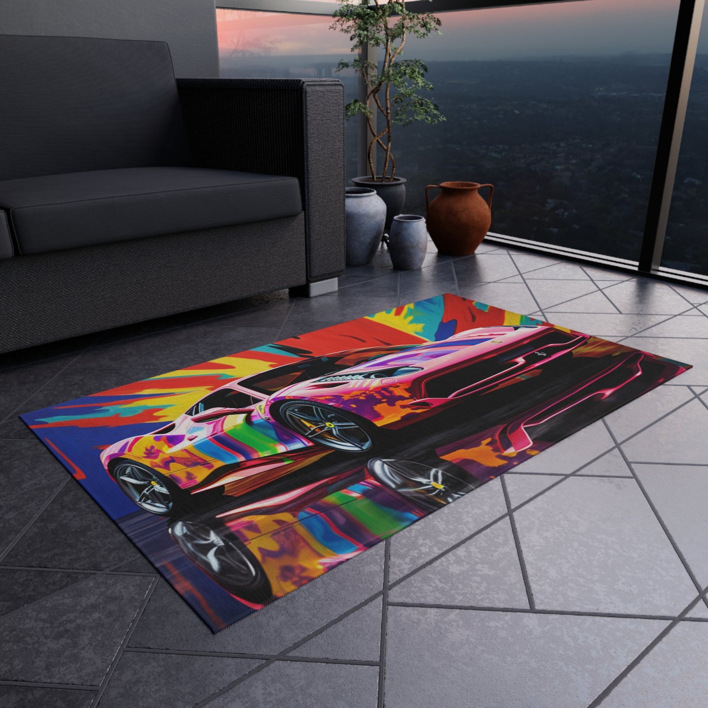 Outdoor Rug  Hyper Colorfull Ferrari 3