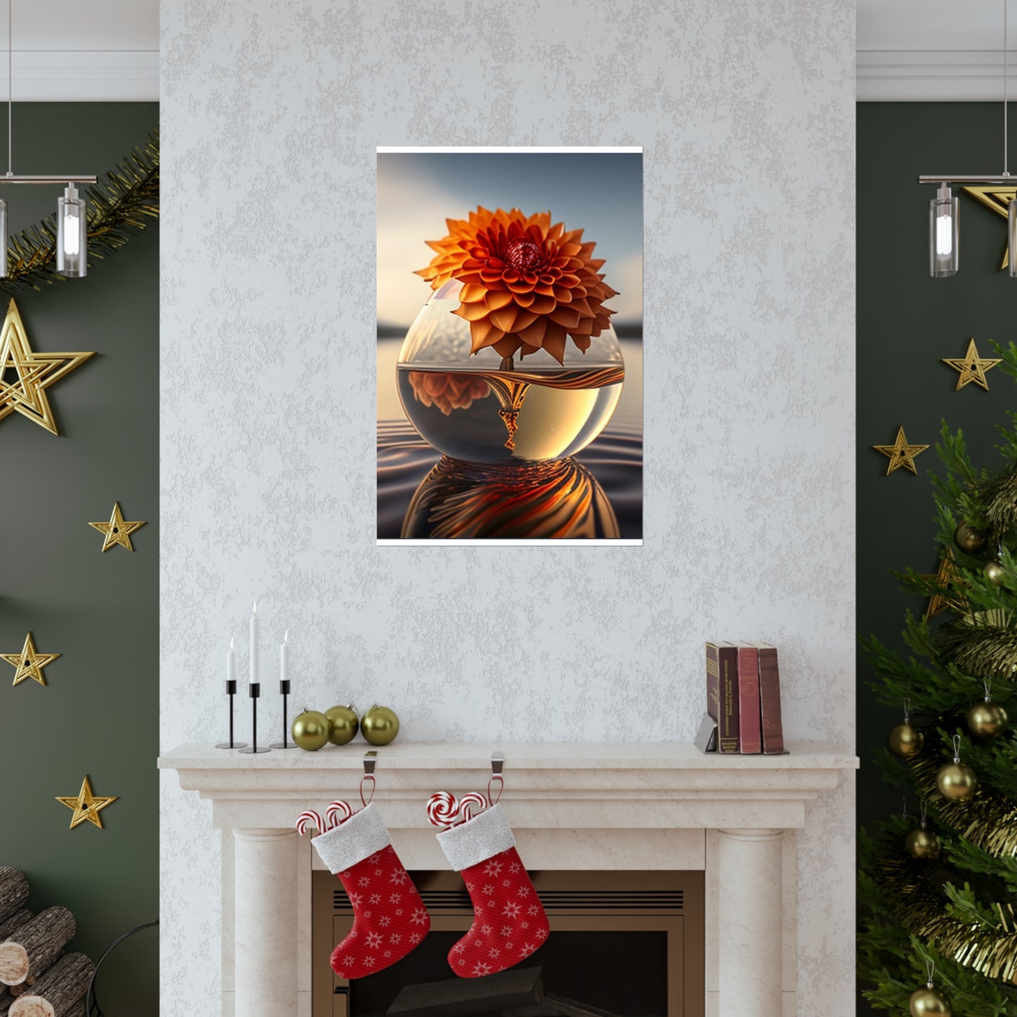 Premium Matte Vertical Posters Dahlia Orange 1