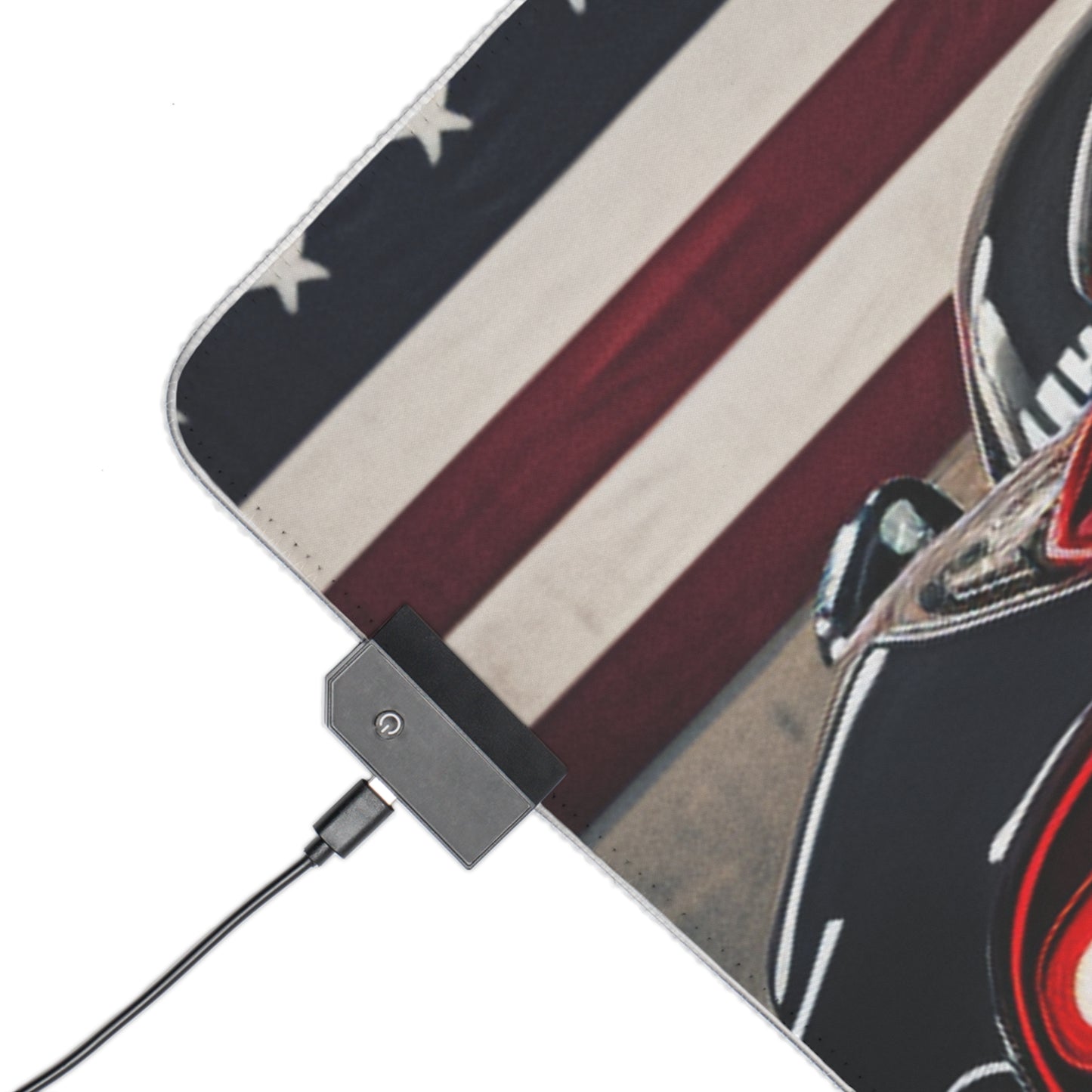 LED Gaming Mouse Pad American Flag Background Bugatti 4