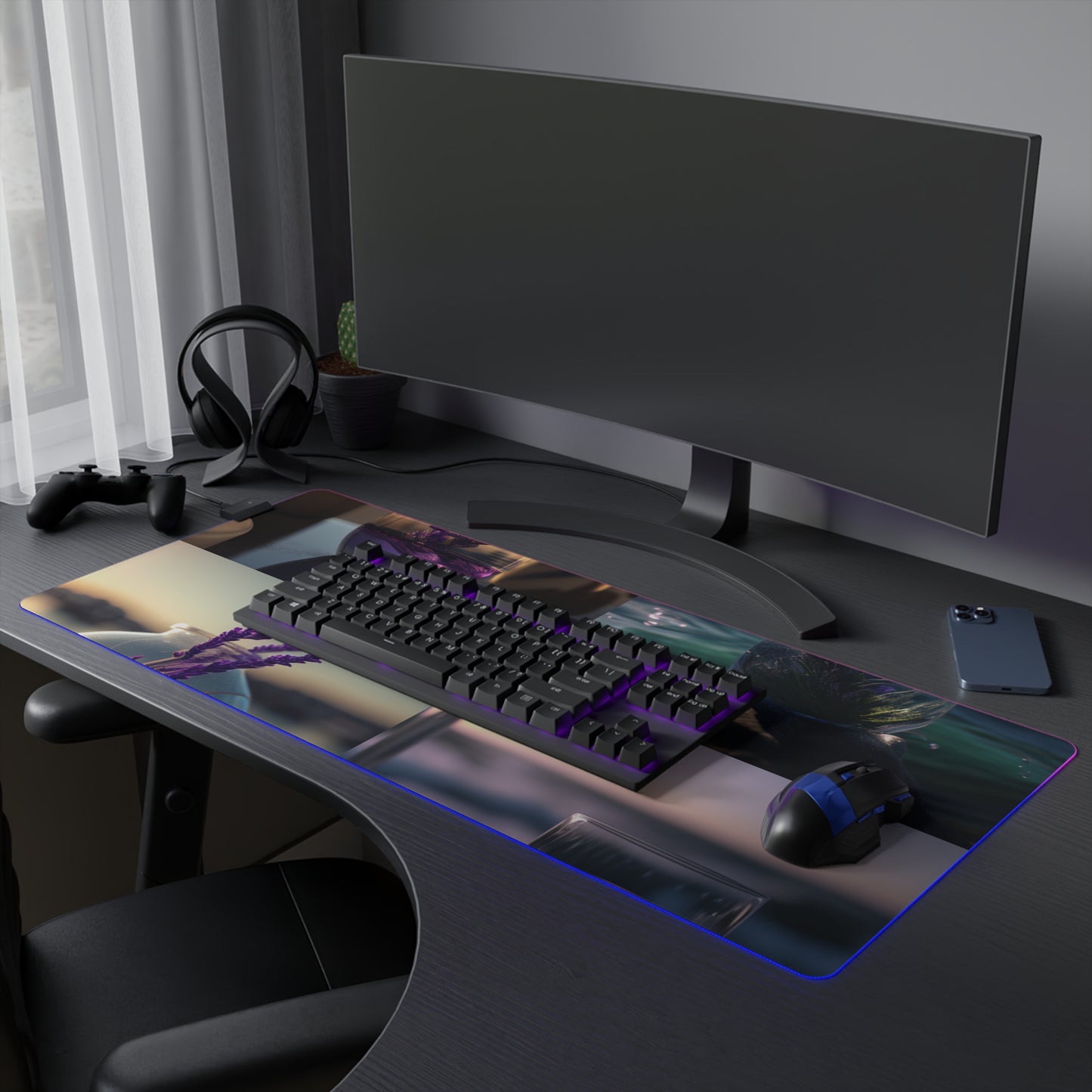 LED Gaming Mouse Pad Lavender in a vase 5