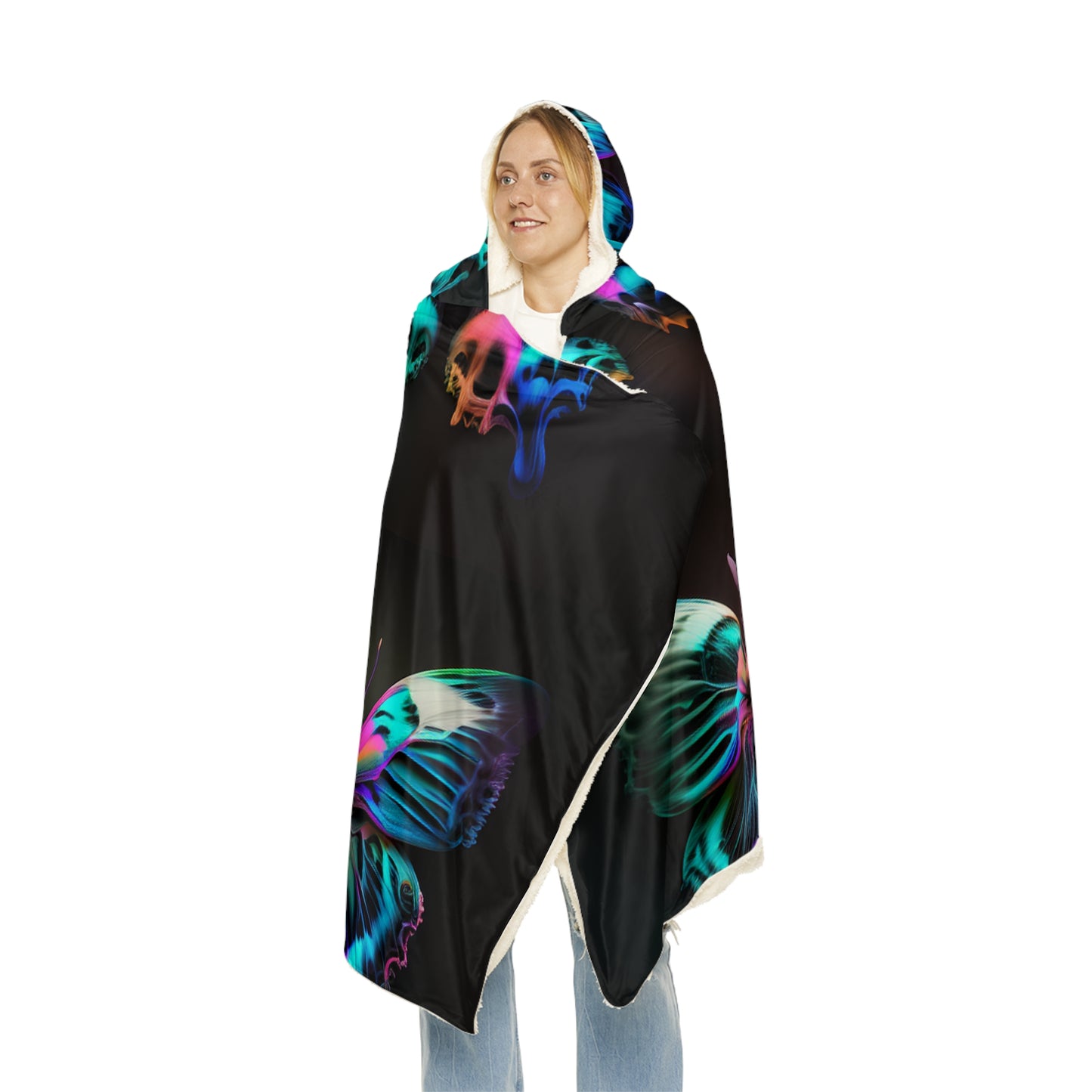 Snuggle Hooded Blanket Neon Butterfly Fusion 5