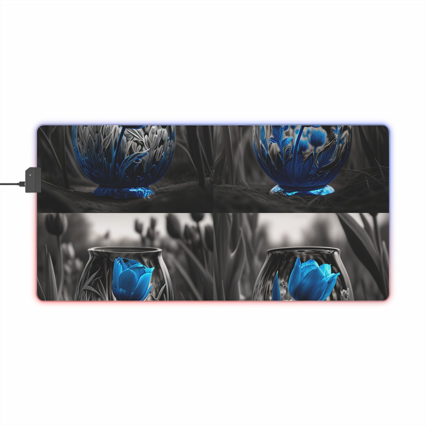 LED Gaming Mouse Pad Tulip Blue 5